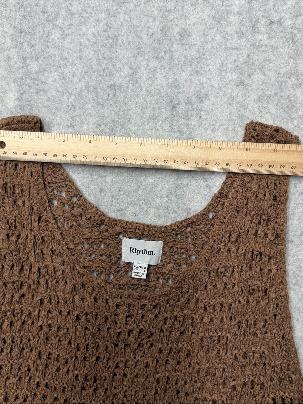 Rhythm Womens Crochet Swim Beach Cover Up Dress Maddie ScoopNeck Mini Boho Small - Picture 12 of 12